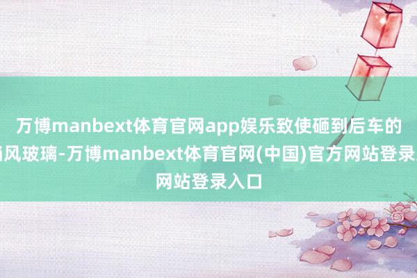 万博manbext体育官网app娱乐致使砸到后车的前挡风玻璃-万博manbext体育官网(中国)官方网站登录入口