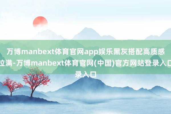 万博manbext体育官网app娱乐黑灰搭配高质感拉满-万博manbext体育官网(中国)官方网站登录入口